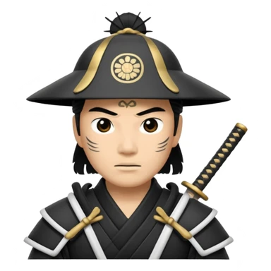 I want a black and white samurai. It is for an icon. sticker