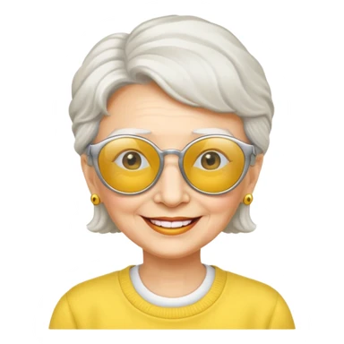 grandmother with yellow sunglasses sticker