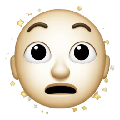 A face with eyes wide open, jaw dropped, and a spiral of stars or dots above the head, suggesting a mind being expanded or overwhelmed with amazement, inspiration, or sheer sticker