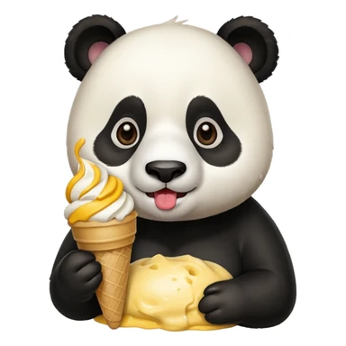 Panda eating mango icecream sticker