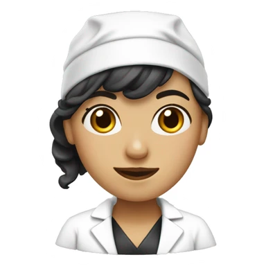 Doctora piel blanca y delantal negro sticker