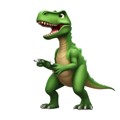 Dinosaur with a gun sticker