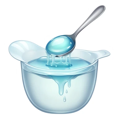 a spoonful of white, clear jelly sticker