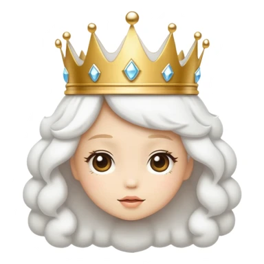 white snow aesthetic chibi crown icon sticker