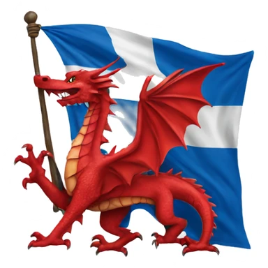 A red dragon holding finland flag sticker