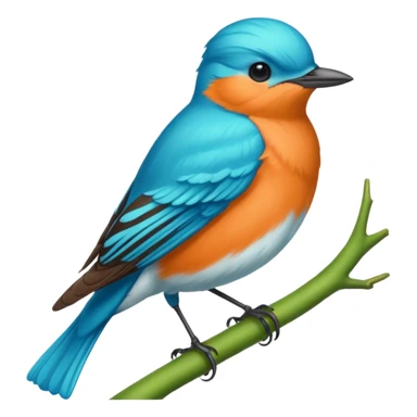 Realistic, detailed brightly colored Verditer Flycatcher sticker