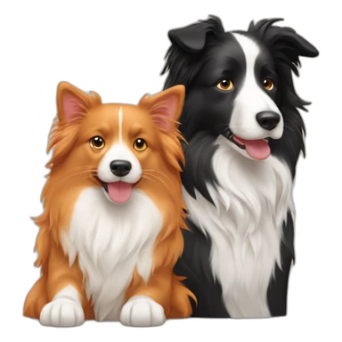 border collie dog and longhaired ginger cat sticker