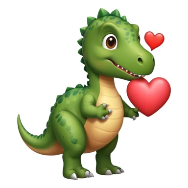 Dinosaur holding a heart  sticker