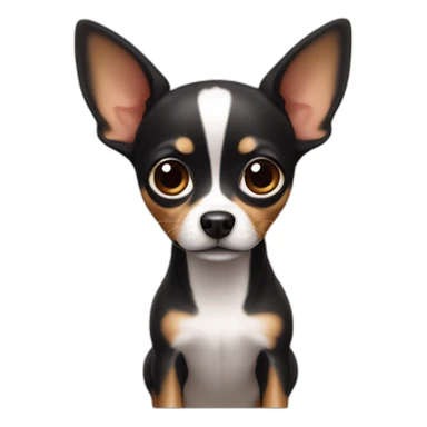 little dog pincher kinda chihuahua, with long face and with black skin color sticker