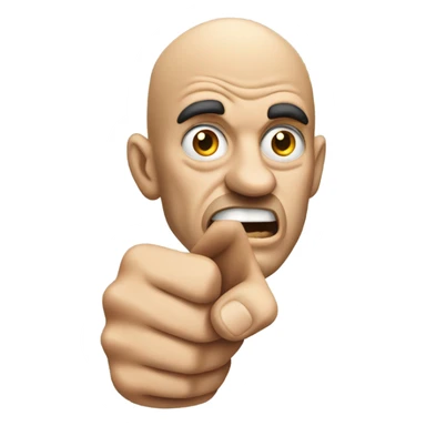 Angry guy looking at you pointing at you with an Extra long pointer  sticker