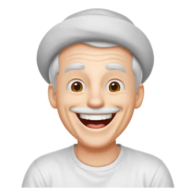 Goofy man with white tshirt laughing sticker