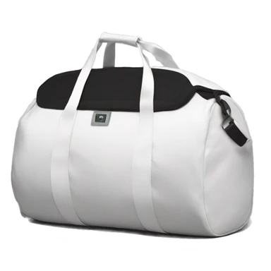 all white duffle bag with white strap sticker