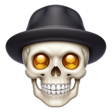 Skull emoji with a hat sticker