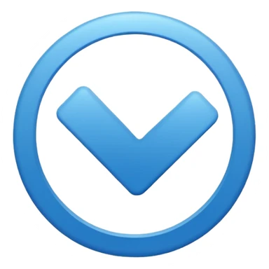 Una raya como ✔️ así pero azul y un círculo  sticker