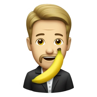 Man eating banana sticker