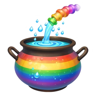rainbow potion in a cauldron sticker