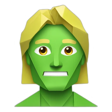 Green origami erling haaland sticker