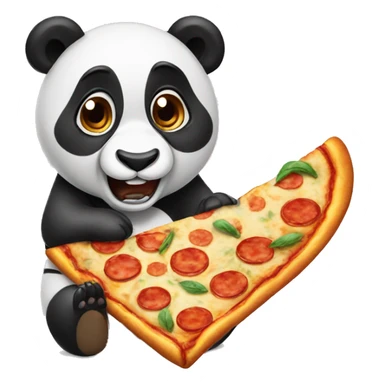 Panda eating pizza sticker