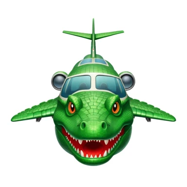 Un avion con cabina de cara de cocodrilo sticker