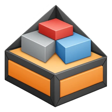 2-d triangle with boxes inside like a bureaucratic system (NOT 3D) sticker