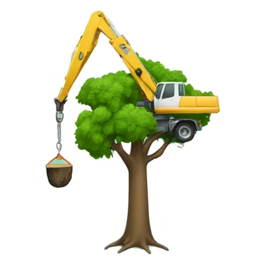 Tree removal with crane  sticker