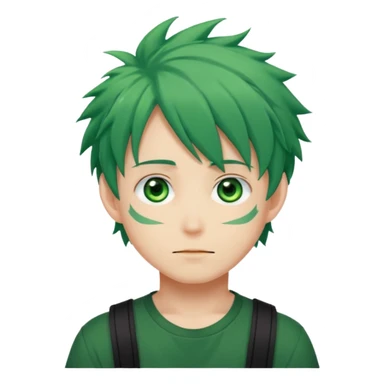 deku : boy anmie green hair green eyes sticker
