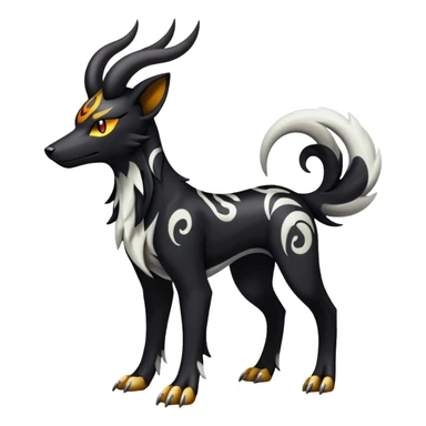 Shiny Exotic Excessive Mysterious Houndoom-Mightyena-Pokémon-Fakémon-hybrid-creature (full body) sticker