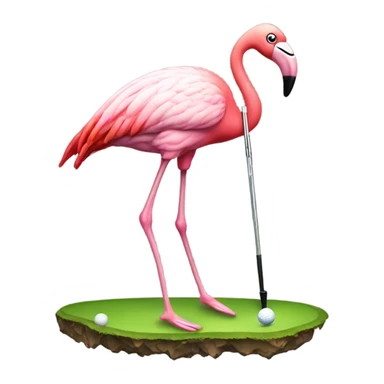 Golfing flamingo sticker