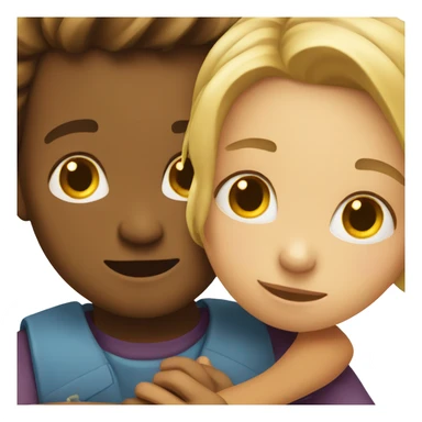 Girl emoji and boy emoji hugging sticker