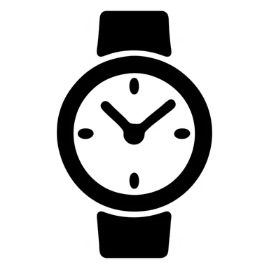 watch, solid filled icon style, bold silhouette, no color sticker