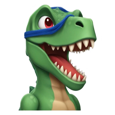 dinosaur with spiderman mask sticker