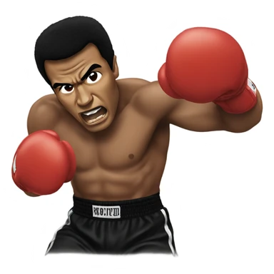 mohammed Ali punching at the camera sticker