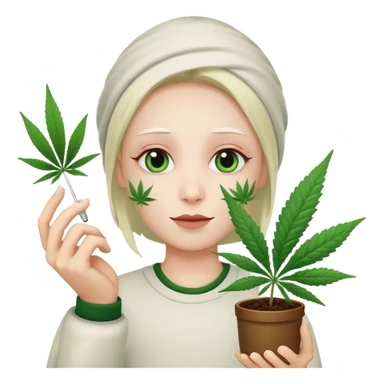 dealer white style gang with cannabis on a hand sticker