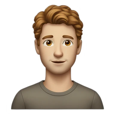 White Guy with Blue Eyes, Brown Hair, and Freckles sticker