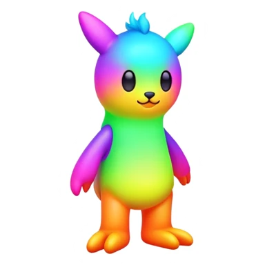 Colorful Neon Colors Flying Fakémon-Pokémon-Creature Full Body sticker