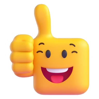 thumbs up 3D emoji sticker