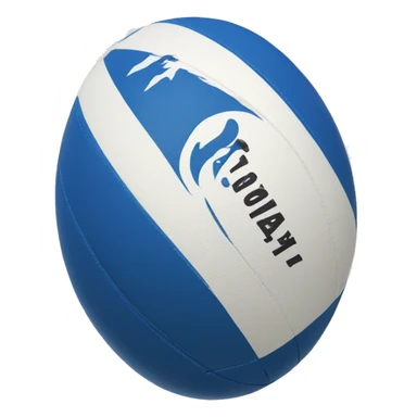 blue and white rugby ball sticker