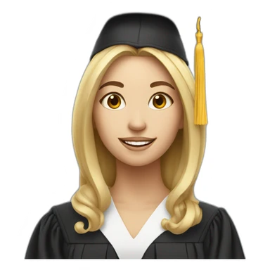 white woman with a diploma sticker