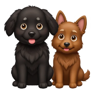 Black dog and brown dog sticker