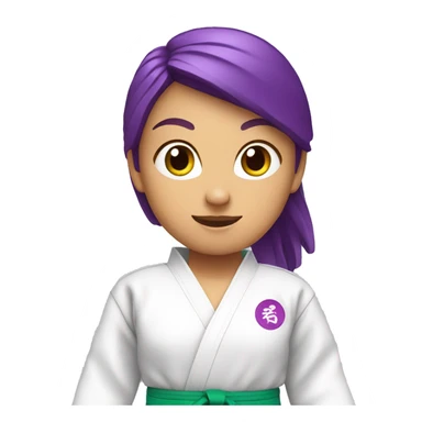 karate girl with violet belt sticker