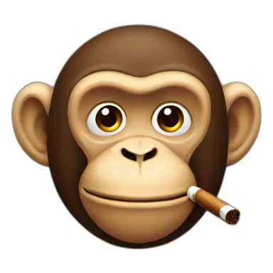 Create an emoji representing a monkey smoking a cigar sticker