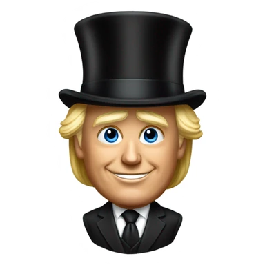 President trump top hat sticker
