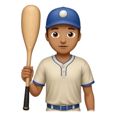 A human wood holding a bat sticker