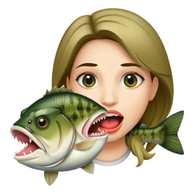Large mouth bass eating girl sticker