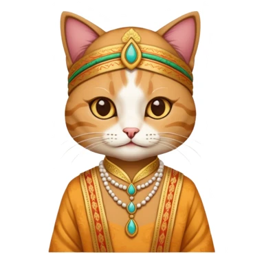 cat wearing indian clothes sticker