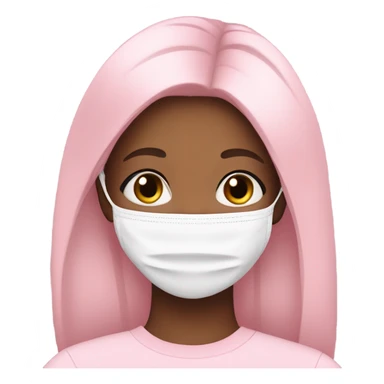 Girl with long lashes, skincare facemask baby pink sticker