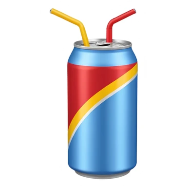 drink can blue red yellow Surfside SINGLE straw NO FACE sticker