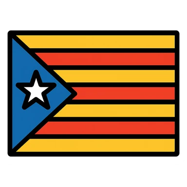 Catalan flag, simple, iconic, flat design sticker