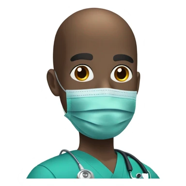Black bald man surgeon  sticker