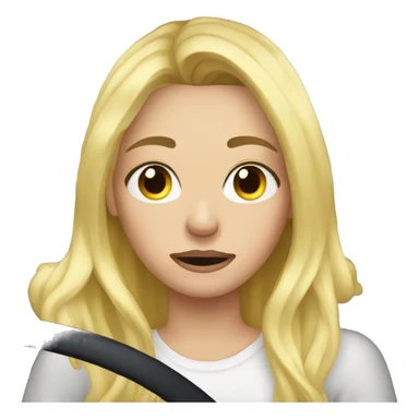 blonde girl selfie in car crying  sticker
